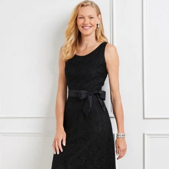 Talbots Cutout Black Lace Dress - Picture 1 of 6